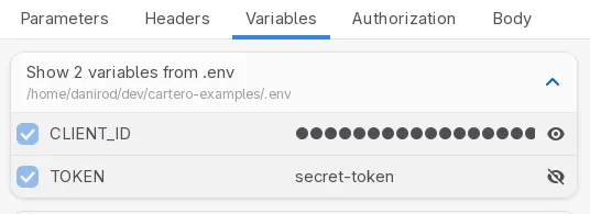 Cartero revealing the value of a variable