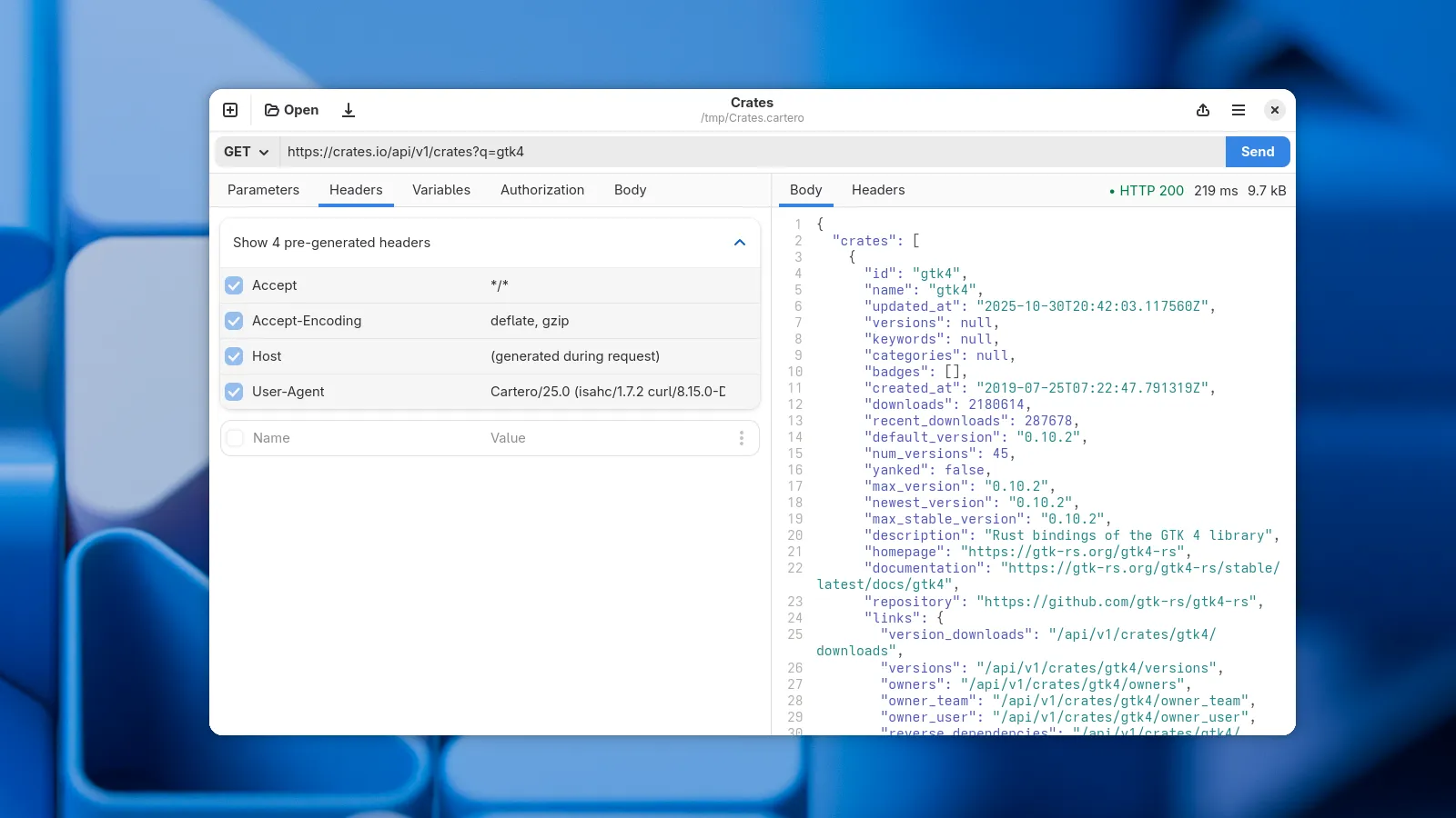 Cartero 25.0 released
