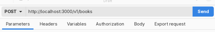 A screenshot of Cartero after filling the request URL
